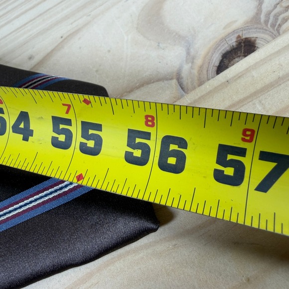 Christian Dior Mens Silk Blend Striped Tie Charcoal Grey Blue Burgundy Italy - Picture 6 of 7